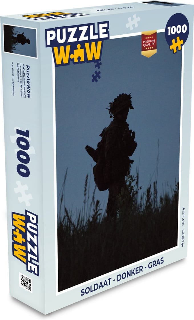 Puzzel Soldaat - Donker - Gras - Legpuzzel - Puzzel 1000 stukjes volwassenen