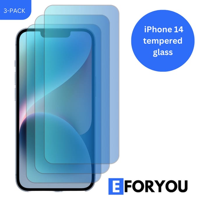 3-Pack iPhone 14 Gehard Glas Screenprotector - Transparant met Doekjes