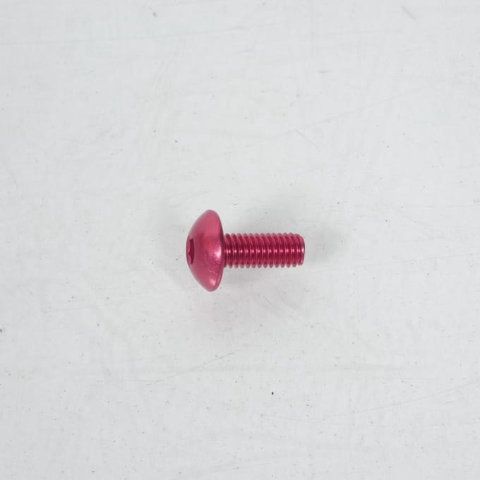 Brede bolkopschroef BTR 4mm M6 spoed 100 16mm geanodiseerd rood 3AS Racing voor motor Nieuw