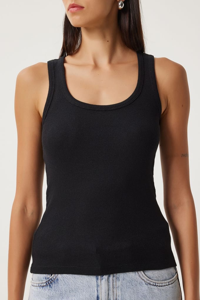 Fitted U-hals Gebreide 2-Pack Tanktop