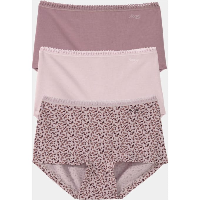 Heupslip, set van 3 - rosé / gedess. - Gr. S van Goldner Fashion