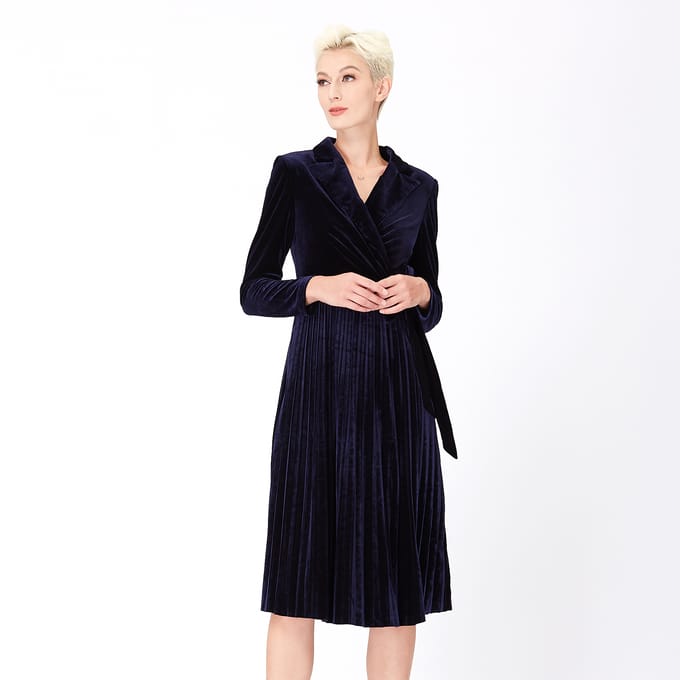 Velvet wrap effect -jurk
