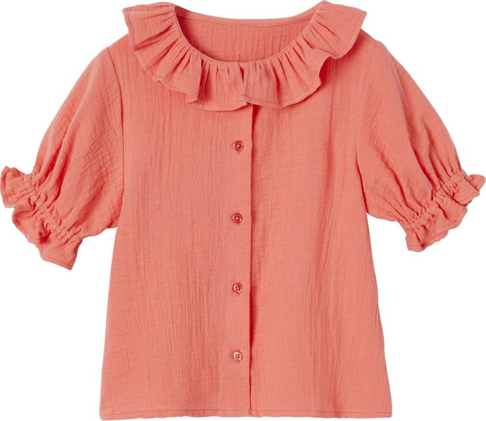 Vertbaudet Meisjesblouse met kraagje van katoengaas