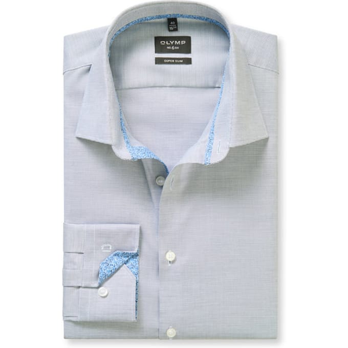OLYMP No. Six Overhemd, Super Slim, Kent, Marineblauw
