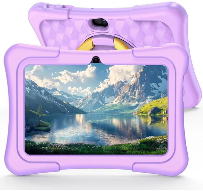 CRLYN® Kindertablet Vanaf 3 Jaar - Tablet Kinderen - 13-96GB - 7 inches - Paars