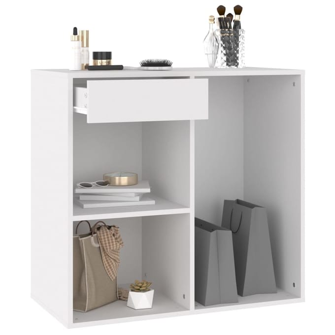 vidaXL - Cosmeticakast - 80x40x75 - cm - bewerkt - hout - wit