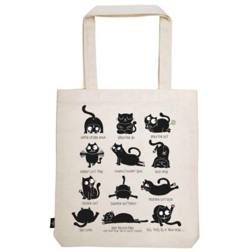 Ed, the cat katoenen tas, formaat 39x42 cm. - cat yoga