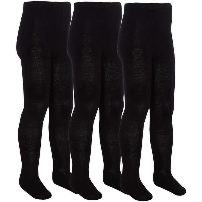 Sock Snob - 3 Paar Meisjes Bamboe Panty's Multipack | Effen Panty's voor School - Zwart