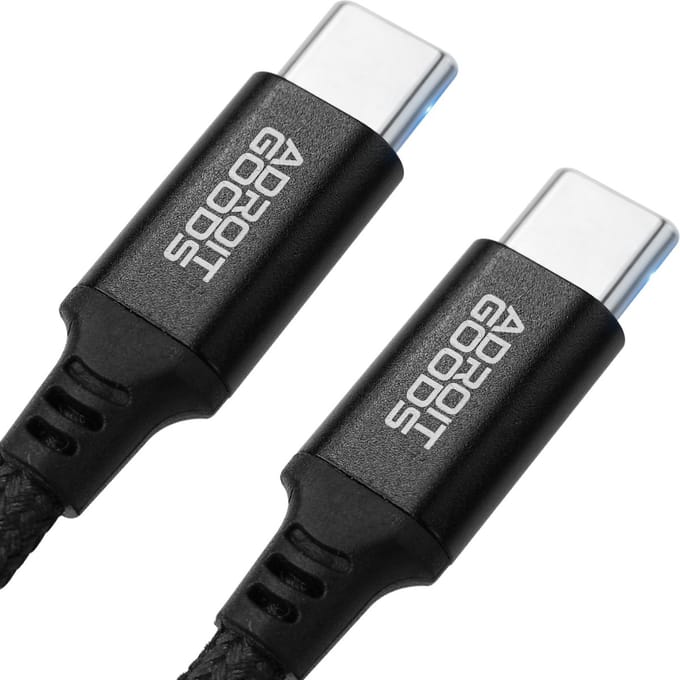AdroitGoods Usb-C Kabel - Nylon Gevlochten - 60WPD - 480Mbps - 100CM - Zwart
