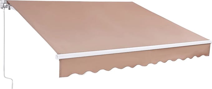 Balkon luifel - Klemluifel beige - 240x210cm - Zonwering buiten - Handmatig uitschuifbaar