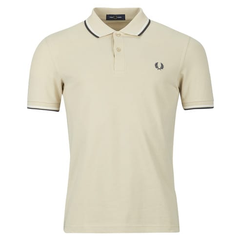 Fred Perry Twin tipped fred perry shirt - oatmeal snow white anchor grey