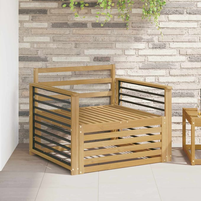vidaXL - Buitensofa - Massief - Acacia - Hout - Wit