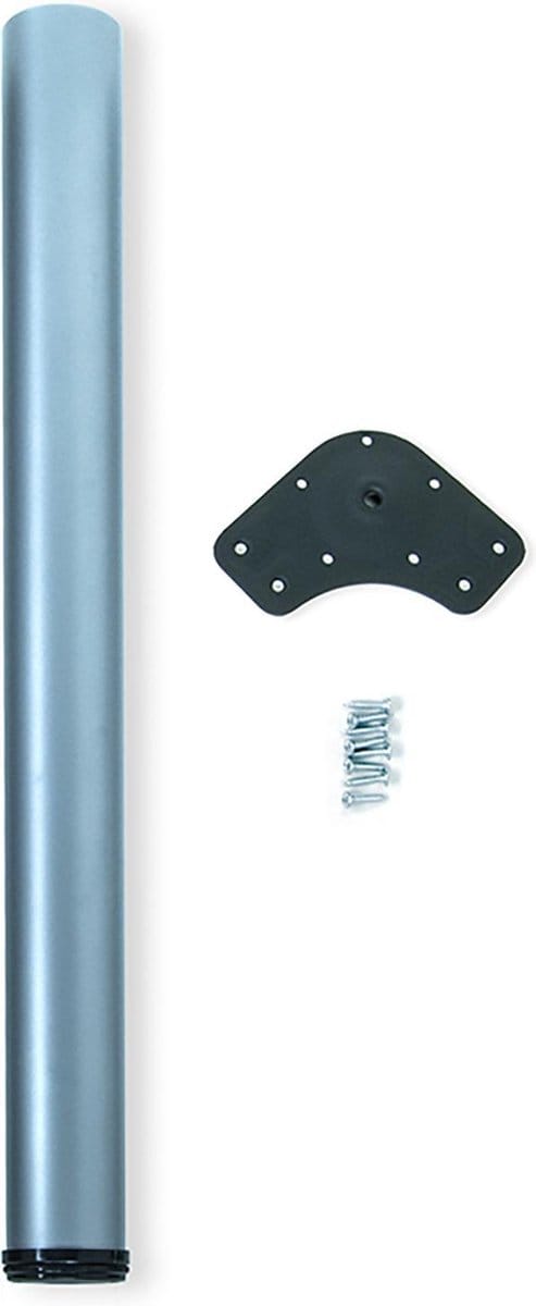 Emuca Tafelpoot, D. 60 mm, verstelbaar 870-890 mm, Staal, Metallic grijs