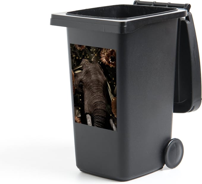 Container sticker Olifant - Planten - Goud - 40x60 cm - Kliko sticker