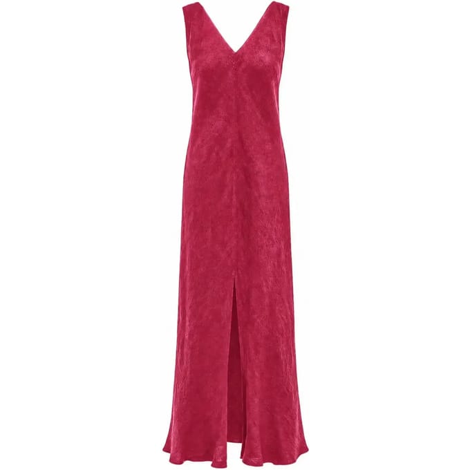 V-hals Jurk met Splitzoom Dames Haris Cotton Essentials