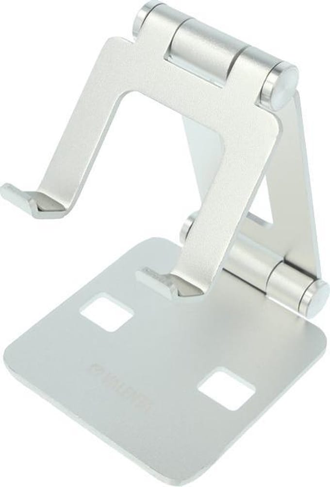 Valenta Aluminum Foldable Telefoon Standaard - Zilver - Telefoonhouder