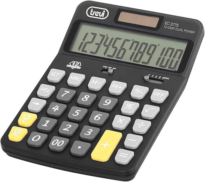 Grote Elektrische Rekenmachine met 12 Cijfers Display en Groot Toetsenbord