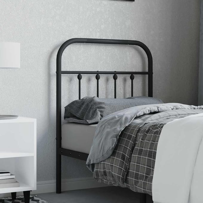vidaXL Vervangend hoofdbord metaal zwart 75 cm