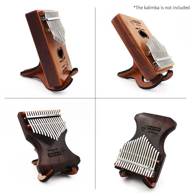 Draagbare houten duimpianostandaardhouder Kalimba-beugel voor 10-toetsen 17-toetsen Kalimba's bruin