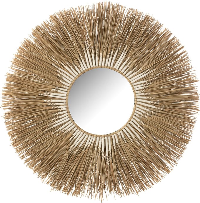 J-Line spiegel Melissa Paille - naturel/wit - large - Ø 101 cm