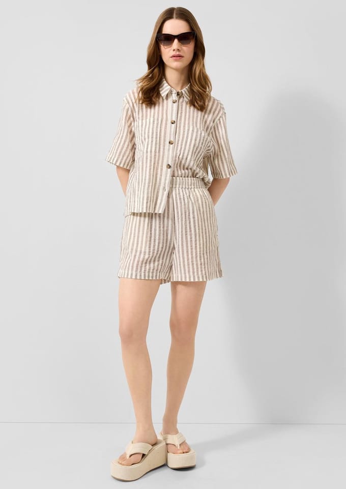 Katoenen gestreept shirt dames QS