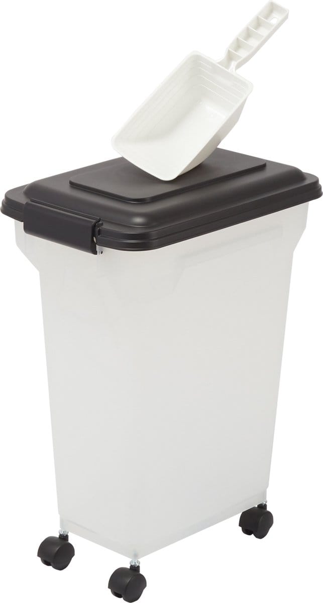 IRIS Air Tight Food container ATS-M - Kunststof- 20 liter - Transparant/Zwart - Met schepje