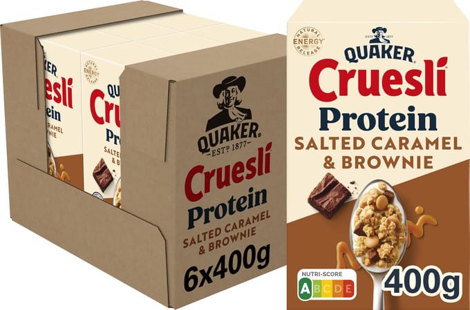 Quaker Cruesli Protein Salted Caramel & Brownie 6 x 400 gr