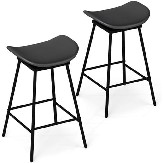 Coast Draaibare Barkrukken – Set van 2 – 43 x 45 x 71,5 cm – Bruin en Zwart