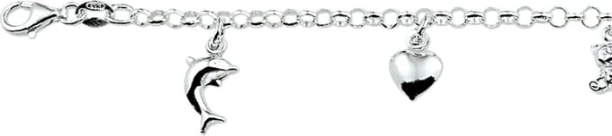 Zilveren Armband diverse bedels 15 cm 1007753