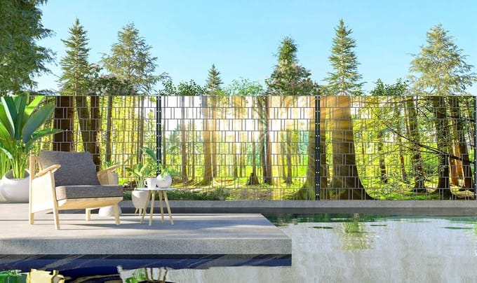 Privacy Hek Strips - Panorama Motief - Tuin Decoratie - XXL Groot Beeld - 3 Omheiningen - Bos