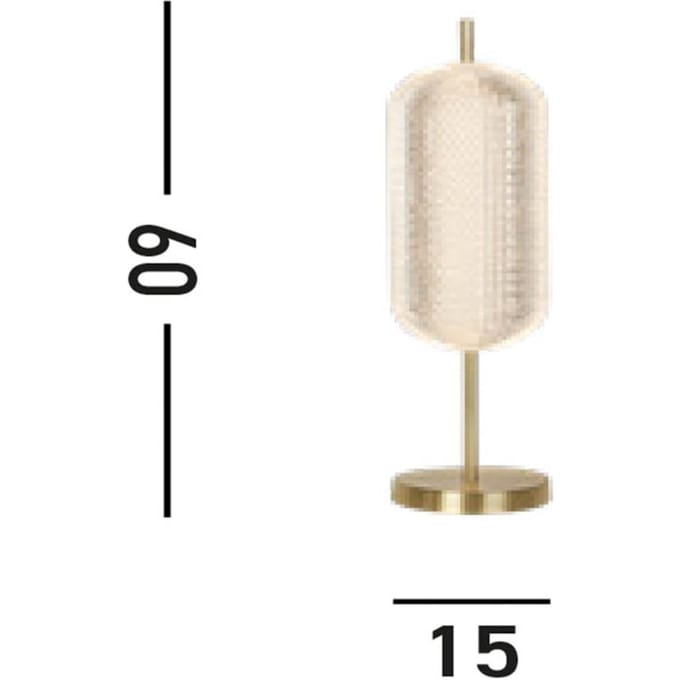 Searchlight Capsule LED tafellamp, messingkleurig, ijzer, acryl