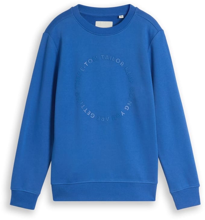 Tom Tailor - Basic sweatshirt met print - Maat 152 - soft sapphire blue