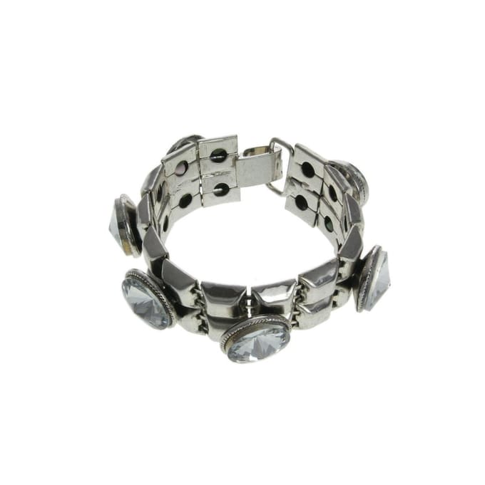 Behave - Armband zilverkleur met grote stenen - Statement stijl