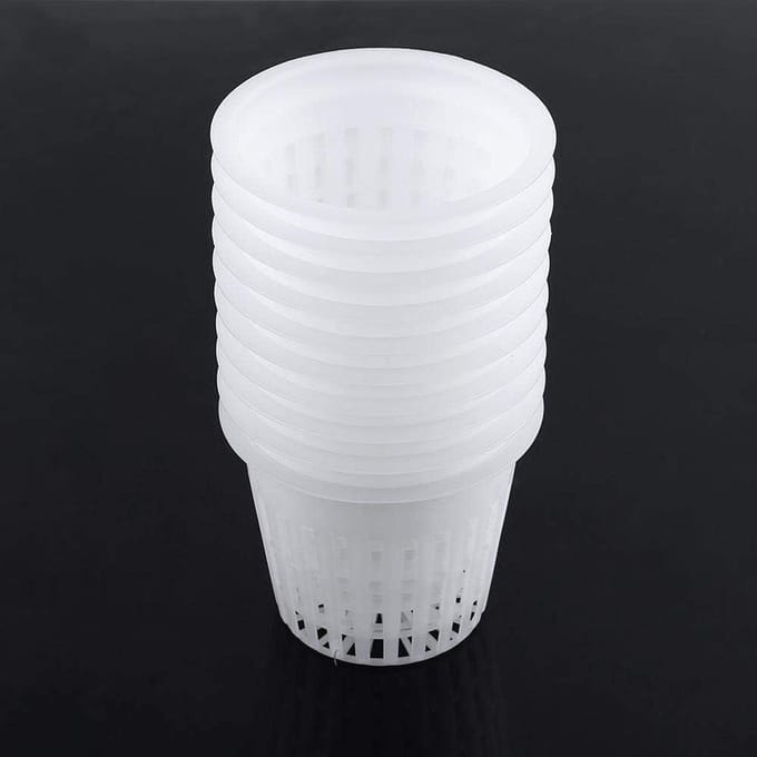 10 Pcs Heavy Duty Flower Pot Mesh Net Cup Basket - Hydroponics Plant Grow Clone Water Plants for Balcony Indoor Gardening - Need Content in HTML .