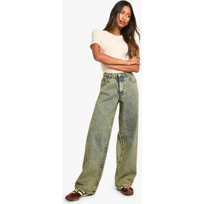 boohoo Dames The Boyfriend Denim Jean | Vintage Wash | Maat: 8/32L