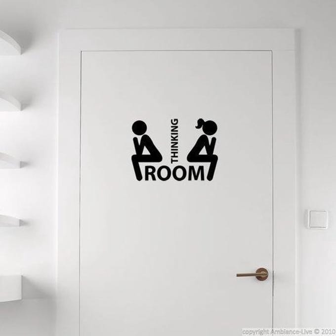 Muur/Deur Sticker Wc - Thinking Room