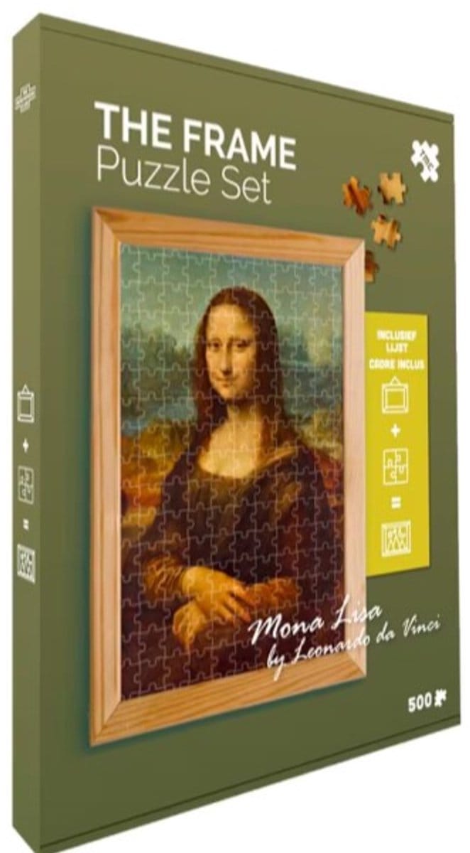 The Frame | Mona Lisa van Leonardo da Vinci | Puzzelset met houten lijst | 500 stukjes