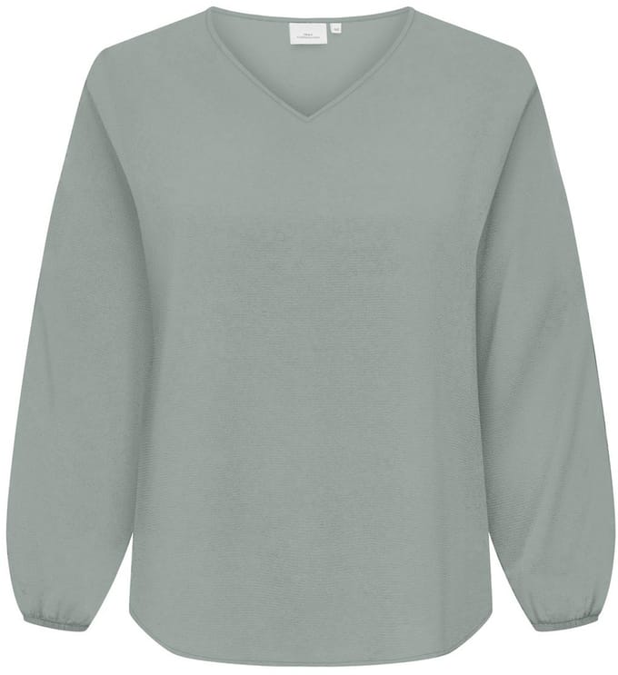 ONLY CARMAKOMA - CARVICA L/S V-NECK TOP WVN NOOS Dames Blouse