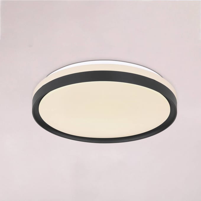 Globo LED plafondlamp Sonny, zwart, CCT, Ø 39 cm