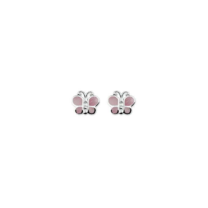 TFT Oorknoppen Vlinder Zilver Gerhodineerd Glanzend 7 mm x 8 mm