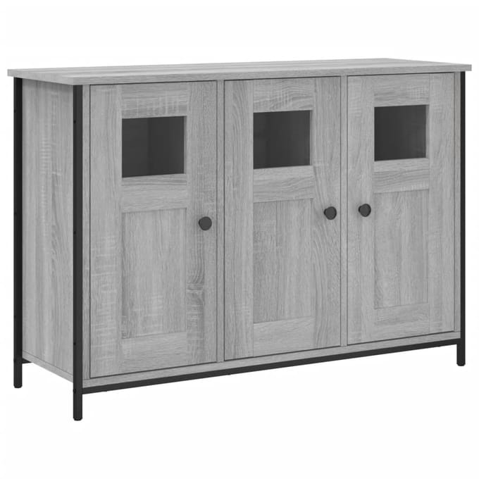 vidaXL - Dressoir - 100x35x70 - cm - bewerkt - hout - grijs - sonoma