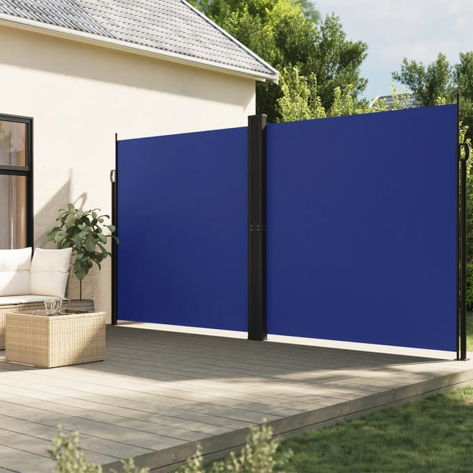 vidaXL - Windscherm - uittrekbaar - 200x1000 - cm - blauw