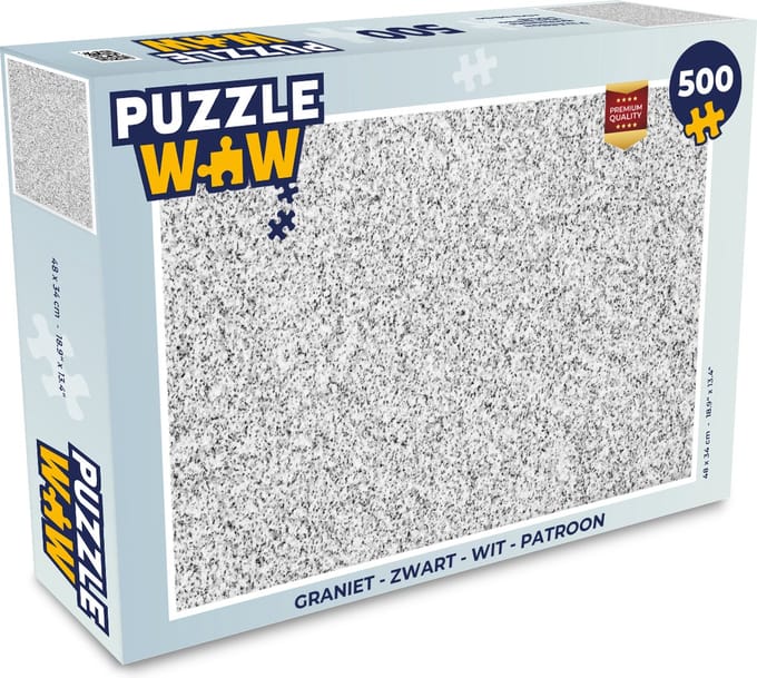 Puzzel Graniet - Zwart - Wit - Patroon - Grijs - Legpuzzel - Puzzel 500 stukjes