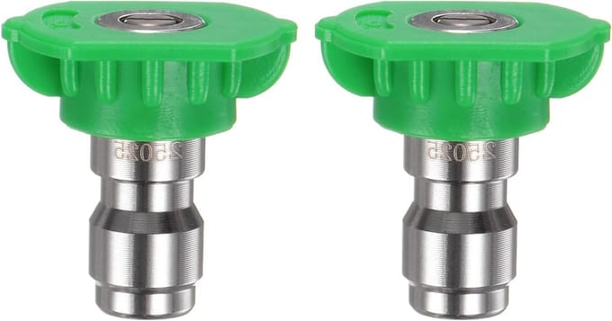 2-Pack Hogedrukreiniger Spray Tips - 25 Graad 1/4 Snelle Koppeling, RVS Spuitmond voor Effectief Reinigen en Ontvetten