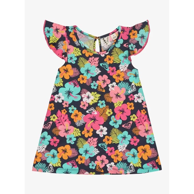 Roxy Morning Flower Korte Mouw Jurk Blauw 3 Years Meisje