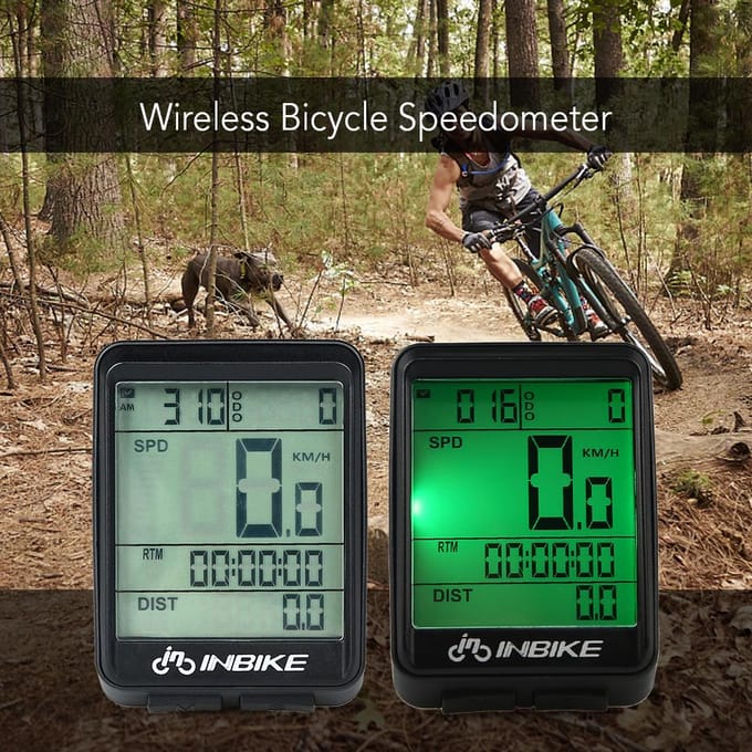 Waterdichte fietssnelheidsmeter Draadloze fietscomputer Regenbestendig LCD-scherm Multifunctioneel fietsen groen