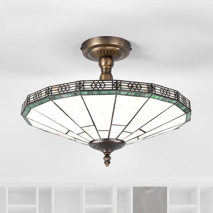Searchlight Plafondlamp New York in Tiffany-stijl