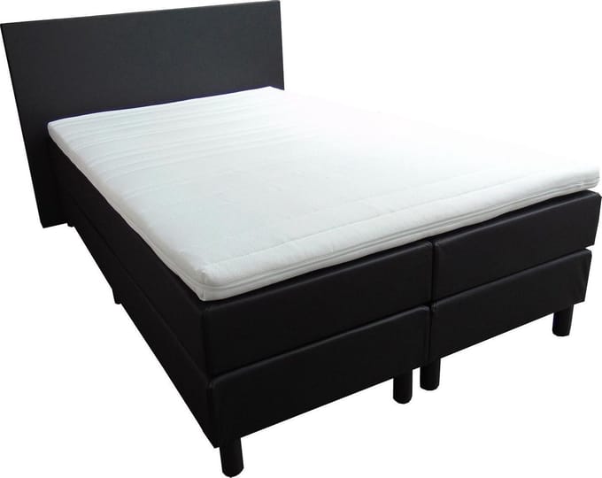 Slaaploods.nl Anda - Boxspring inclusief matras - 140x200 cm - Kunstleer - Zwart