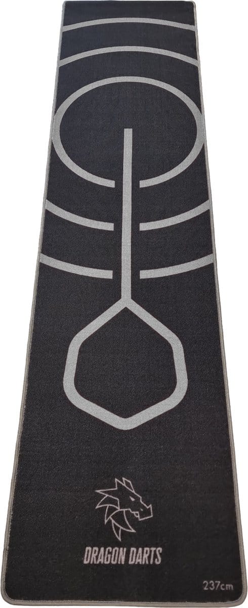 Dragon Darts - dartmat - Bullseye Grey - 237x60 cm - dart mat - dartmatten