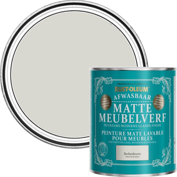 Rust-Oleum Grijs Afwasbaar Matte Meubelverf - Berkenboom 750ml
